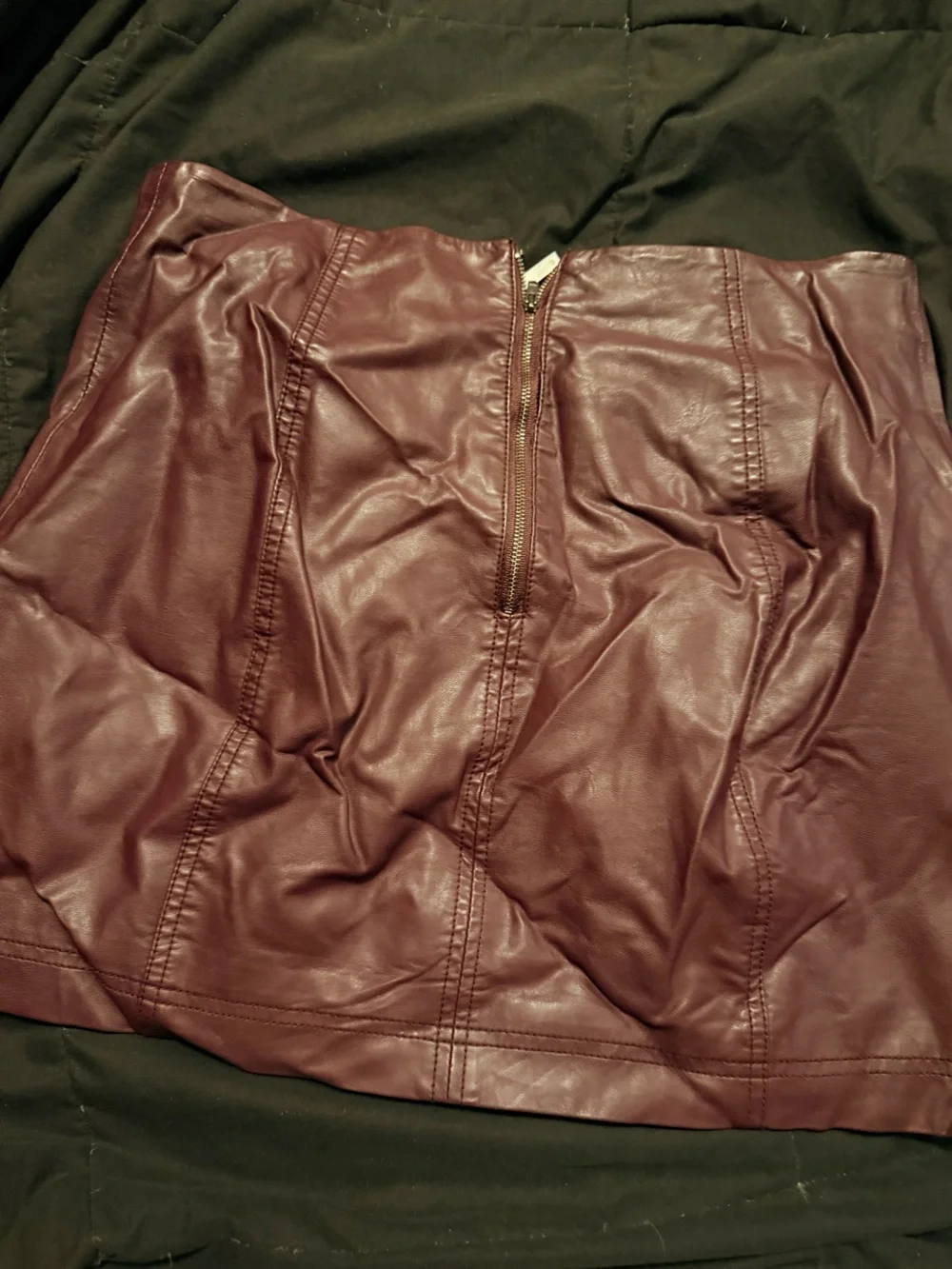 Free People Black Faux Leather Panel Mini Skirt